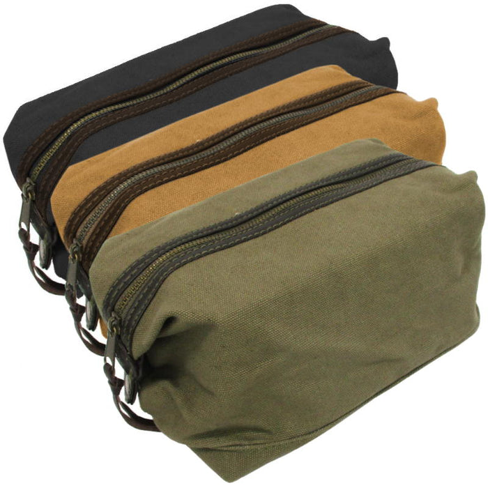 Canvas & Leather Toiletry Bag - Rothco - Wallets & Cases