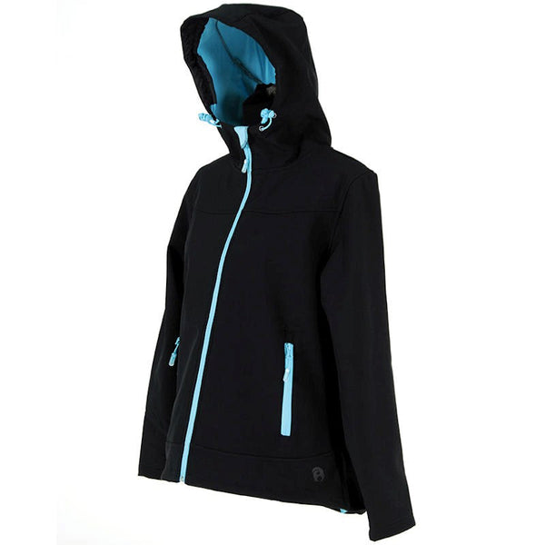 Rosella Ebony Softshell Jacket (blue trim) - Kiwistuff - Clearance Softshells