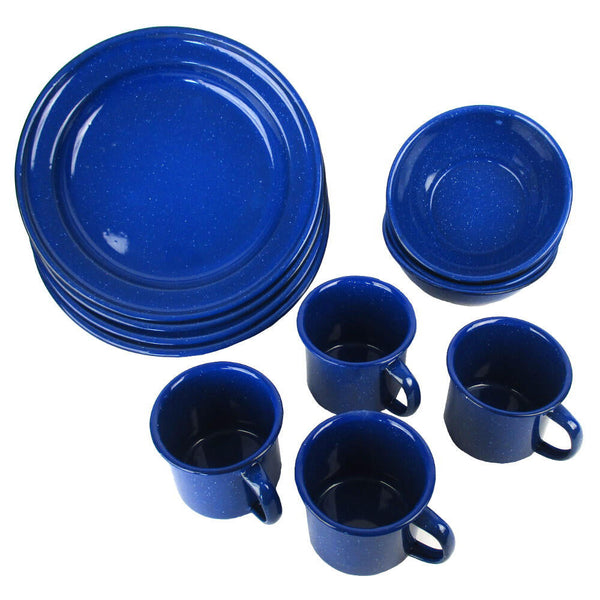 Enamel 12 Piece Dinnerware Set - Mil-Tec - Utensils