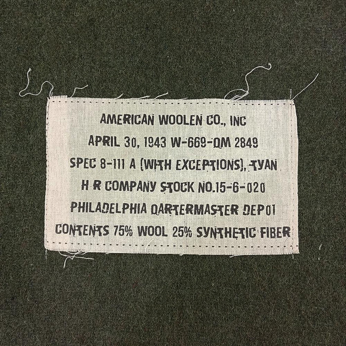 US Repro Olive Drab Wool Blanket - Max Fuchs - Blankets