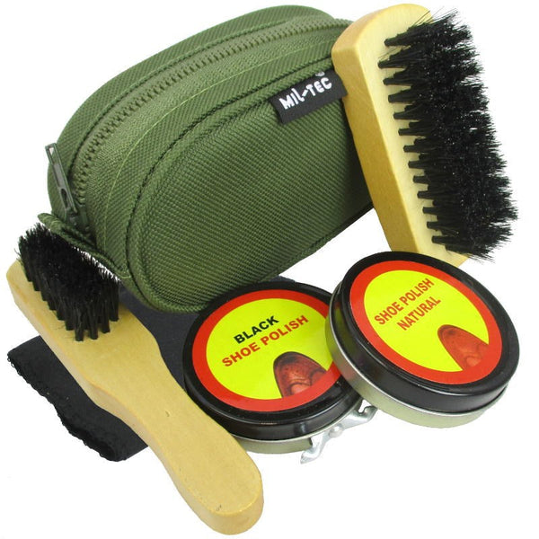 Leather Boot Cleaning Kit - OD - Mil-Tec - Boot Brushes