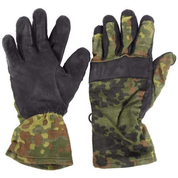 Flecktarn Leather Gloves - German Army Surplus - Gloves