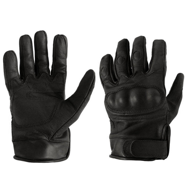 Black Reinforced Leather Gloves - Mil-Tec - Gloves