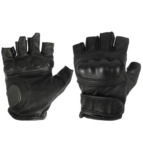 Fingerless Reinforced Leather Gloves - Mil-Tec - Gloves