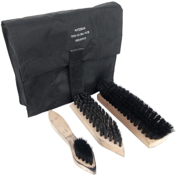 German Shoe Cleaning Kit - Black - German Army Surplus - Boot Brushes