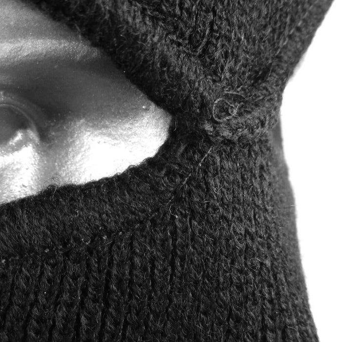 Black Knitted 3 Hole Balaclava