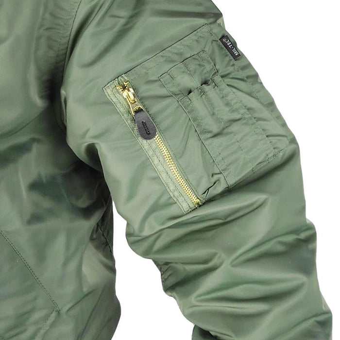 MA-1 Olive Drab Flight Jacket - Brass Zip - Mil-Tec - Flight Jackets