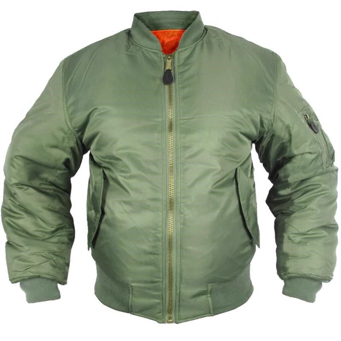 MA-1 Olive Drab Flight Jacket - Brass Zip