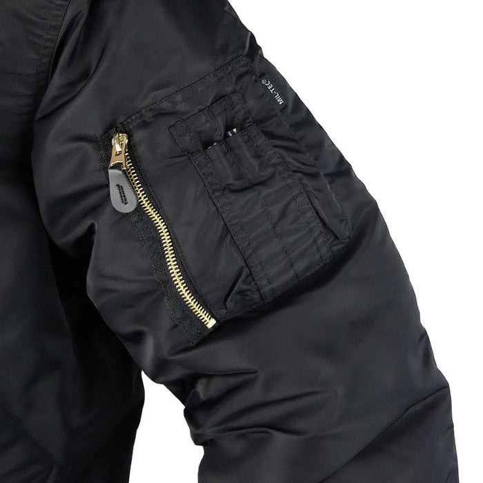 MA-1 Black Flight Jacket - Brass Zip - Mil-Tec - Flight Jackets