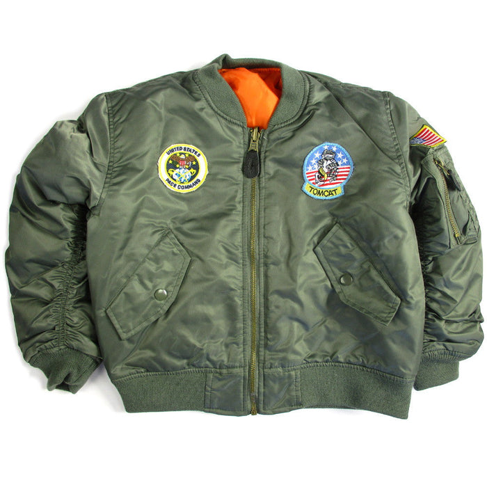 Kids MA1 Jacket with patches - Mil-Tec - Flight Jackets