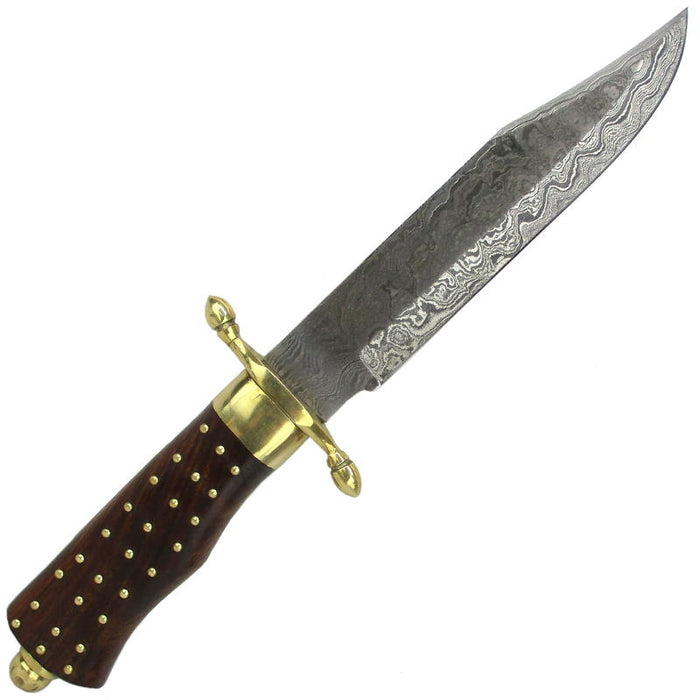 Damascus Brass Pin Bowie Knife - Unbranded - Multitools