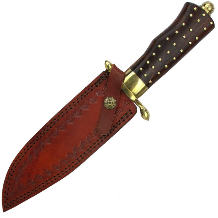 Damascus Brass Pin Bowie Knife