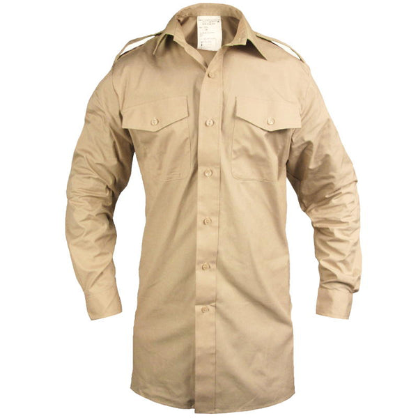 British Army Long Sleeve Fawn Shirt - British Army Surplus - Dress Shirts