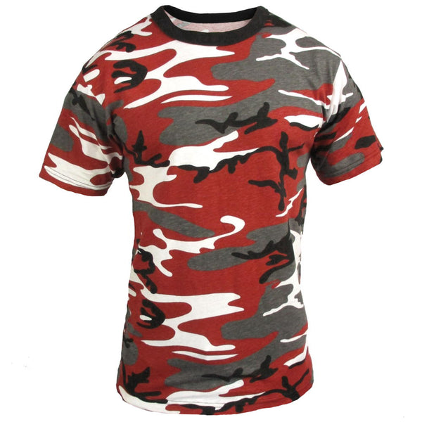 Coloured Camo T-Shirt - Red - Rothco - Camouflage T-Shirts