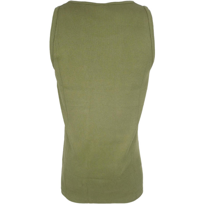 Olive Drab Ribbed Tank Top