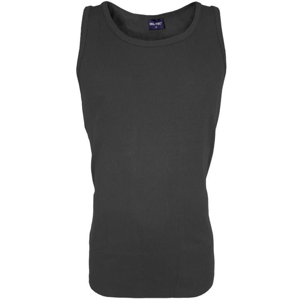 Black Ribbed Tank Top - Mil-Tec - Singlets & Tank Tops