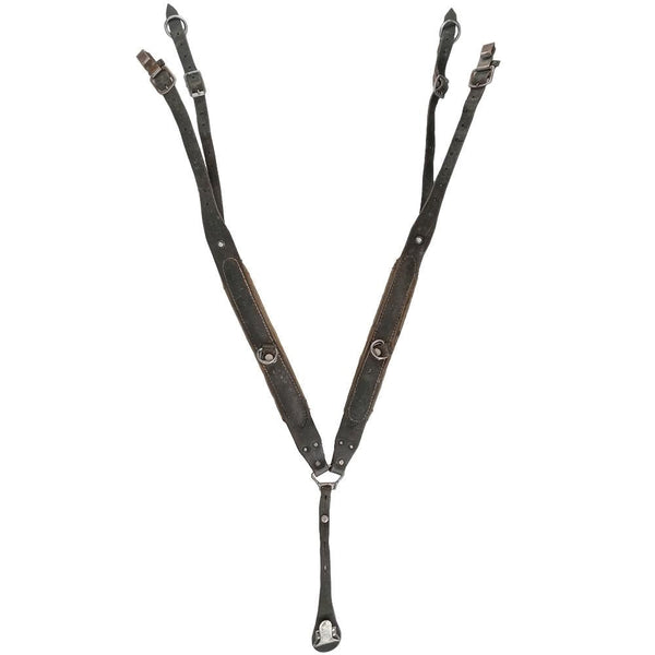 Austrian Army Leather Y-Strap Suspenders